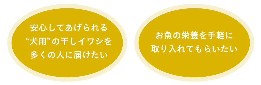 安心してあげられる犬用の干しイワシを多くの人に届けたい お魚の栄養を手軽に取り入れてもらいたい