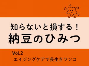 知らないと損する！納豆のひみつ【Vol.2 エイジングケアで長生きワンコ】